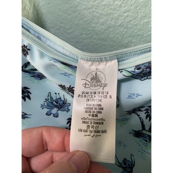 NWT Disney‎ Stitch Women's One Piece Blue Floral Swimsuit Size 1x - Picture 9 of 10